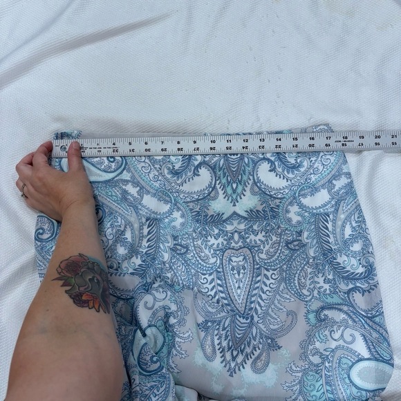 Banana Republic Skirt Women 14 Light Blue Paisley Print Boho Flowy Festival Chic - Picture 3 of 6